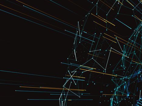 The digital world. A world map connected by a digital network. Abstract submission of payments or networks. 3d illustration