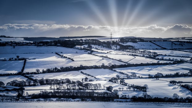 Snowy landscape near Gateshead, Tyne and Wear