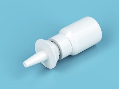 3D illustration of white nasal spray bottle
