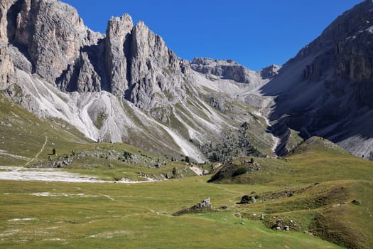 Mountain landscape on a sunny day, Dolomite Alps, Italy