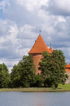 Tower of the medieval Trakai Castle, near Vilnius, Lithuania