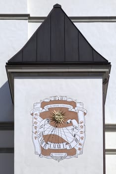 Sundial on Palace of the Grand Dukes of Lithuania in Vilnius