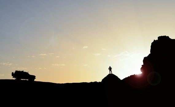 spirit of discovery &amp; explorer man silhouette