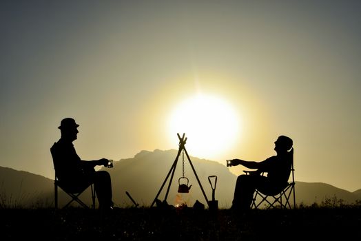enjoy tea and camping in nature
