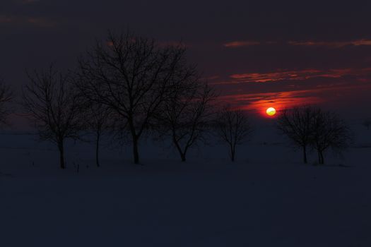 Amazing golden sunset