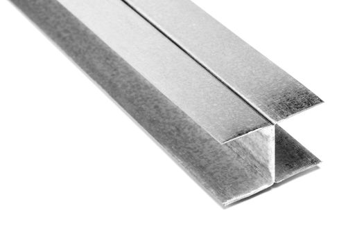 U shaped metal profile for drywall support isolated on white background