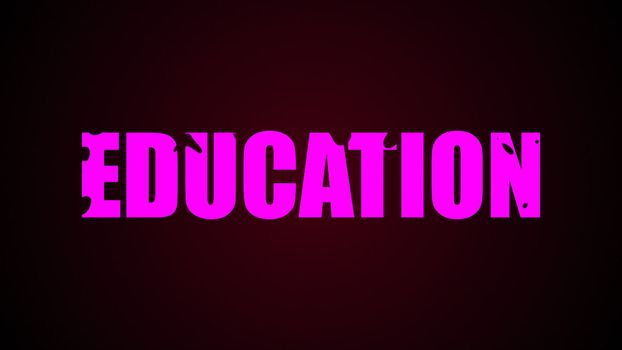 Education text. Abstract background. Digital 3d rendering