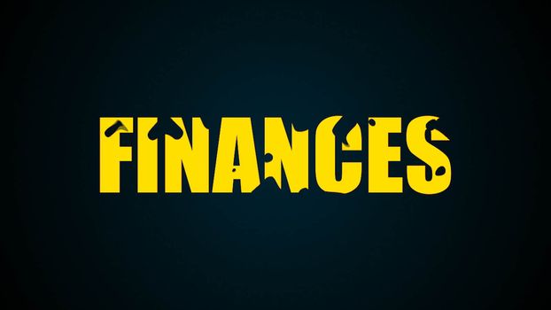 Finances text. Abstract background. Digital 3d rendering