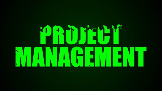 Project Management text. Abstract background. Digital 3d rendering