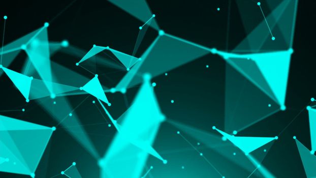 Abstract Polygonal Space Background with Connecting Dots and Lines. 3d rendering