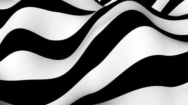 Abstract background with waving of stripes. 3d rendering