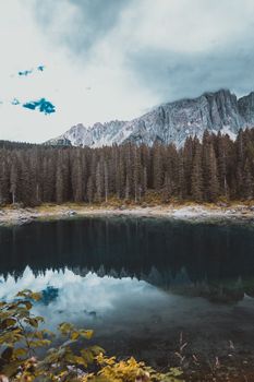 landscape the wild nature lake Misurina in the Alps