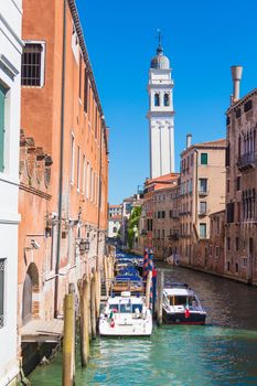 Landscape on the Grand Canal in Venice, Italy.