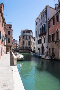 Landscape on the Grand Canal in Venice, Italy.