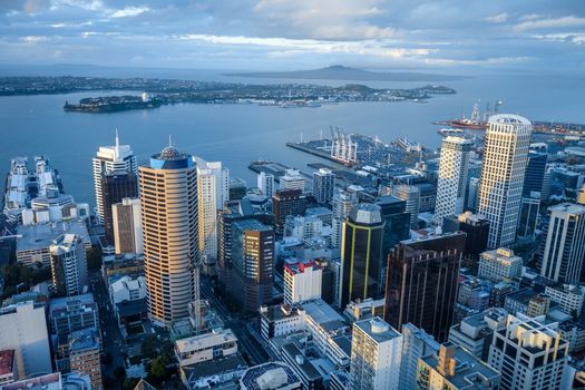 Auckland city center aerial view, New Zealand