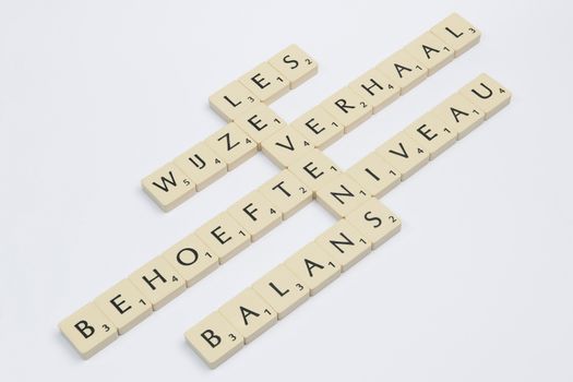 Six scrabble words related to the word life in Dutch
