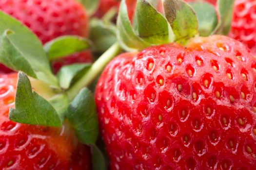Close up view of fresh British strawberries.