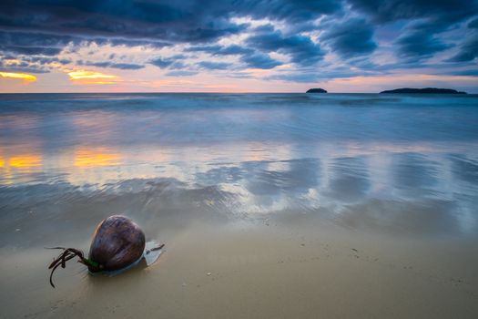 Sunset at Tanjung Aru beach, Kota Kinabalu.