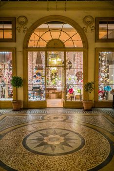 Shop in gallery Vivienne in Paris at the time of Christmas