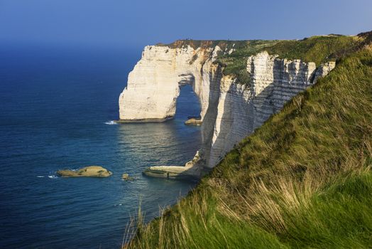 Falaise d'Amont cliff at Etretat, Normandy, France