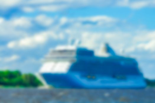 Cruise liner - soft lens bokeh image. Defocused background