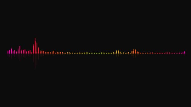 Audio equalizer background. Multicolor digital backdrop. 3d rendering