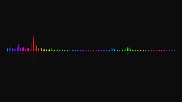 Audio equalizer background. Multicolor digital backdrop. 3d rendering