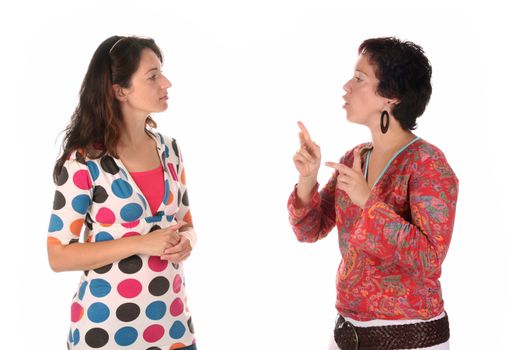 deaf persons hand demonstrating over a white background