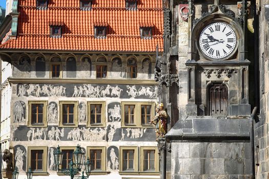 The Prague old City Hall and Astronomical clock Orloj at Old Town Square in Prague, Czech Republic