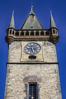 Old Town Clock tower in Stare Mesto, Prague, Czech Republic