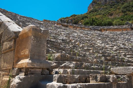 Photo of ancient theatre in Myra ancient city of Antalya in Turkey.