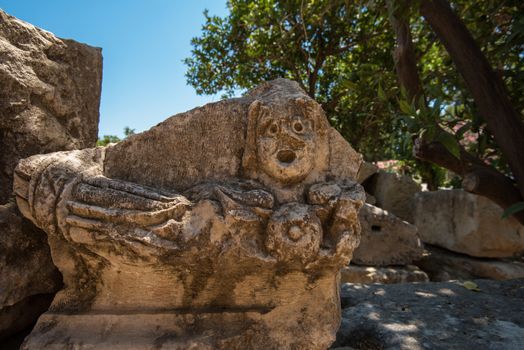 Photo of ancient theatre in Myra ancient city of Antalya in Turkey.