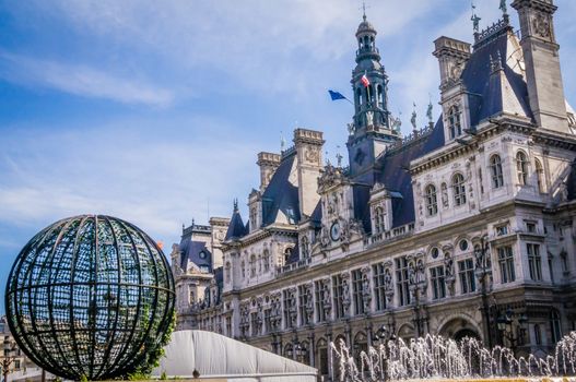 Hotel de ville in Paris in the summer