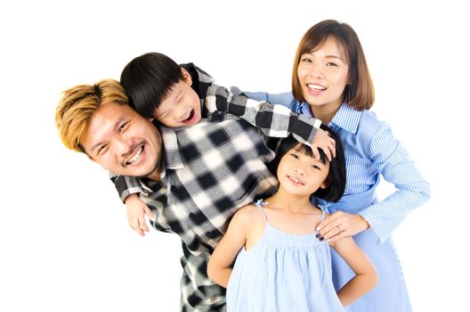 Indoor portrait of a happy asian family