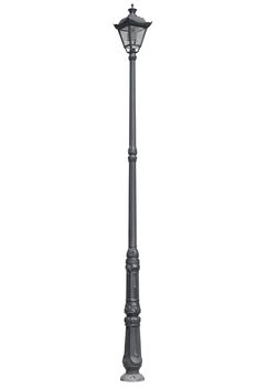 An old street lamppost isolated over white