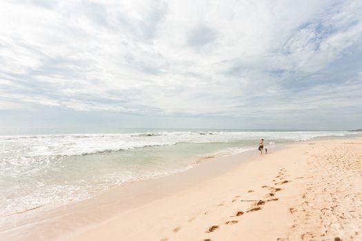 Asia - Sri Lanka - Ahungalla - Out for a calming beach walk