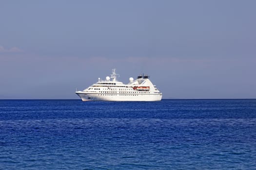 big cruise ship in the sea of greece