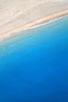 beautiful beach with great colors from above in greece 