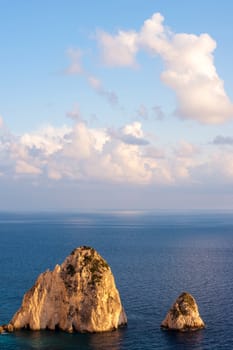 beautiful coast with huge rocks in a greek island