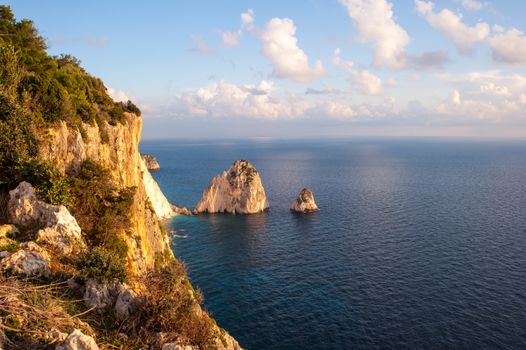 beautiful coast with huge rocks in a greek island