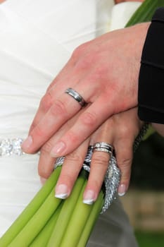 close up of wedding rings