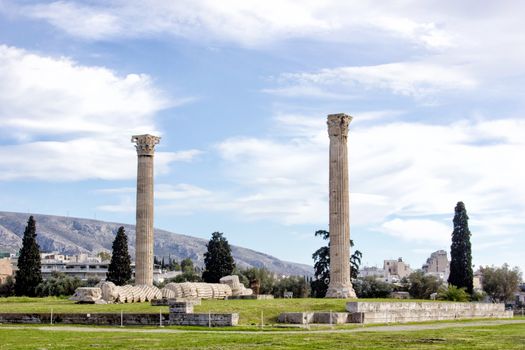 ruins of an ancient greek temple in Athens