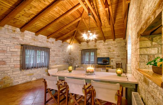 luxury living room of a traditional style decoration villa