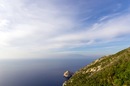 landscape of the beautiful island of Zante in Greece