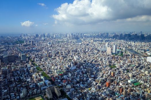 Tokyo city skyline panorama aerial view, Japan