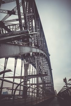 Sydney Harbour Bridge and cloudy sky, Australia