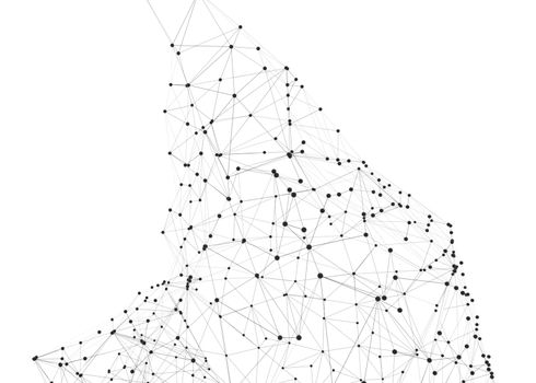 Concept of Network or Internet Communication. 3d illustration. White background