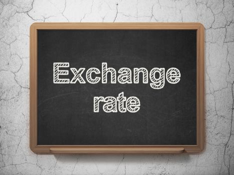 Banking concept: text Exchange Rate on Black chalkboard on grunge wall background, 3D rendering