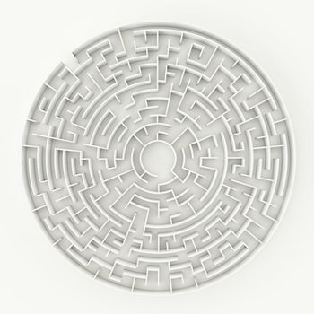 3d illustration of a circle maze