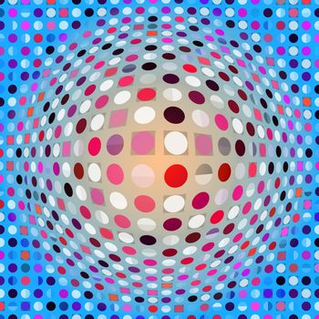 Illustration of a colorful digital artwork dots